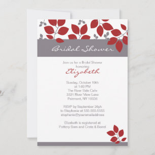 Stylish Leaf Fall Bridal Shower Invite