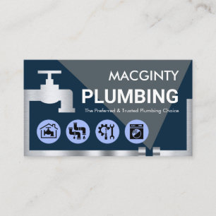 Stylish Leaking Faucet Plumbing Pipeline Business Card