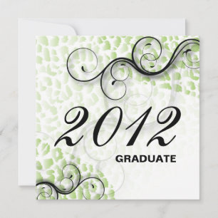 Stylish Leopard 2012 Grad Announcement Invitation