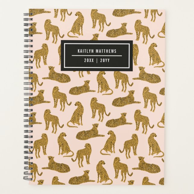 Stylish Leopard Animal Pattern Name | Blush Planner (Front)