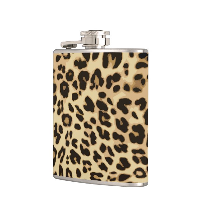 Stylish Leopard Animal Print Hip Flask (Left)