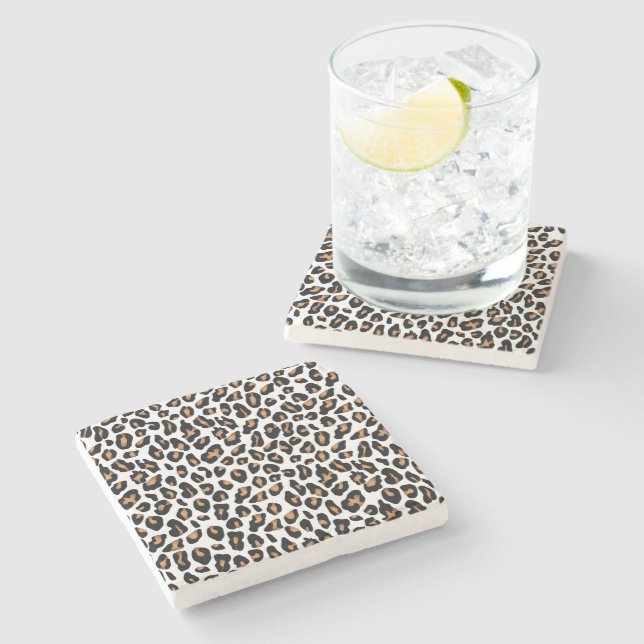 Stylish Leopard Animal Print Stone Coaster (Side)