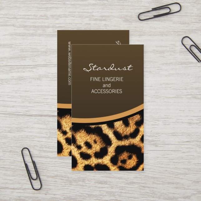 Stylish Leopard Business Card (Front/Back In Situ)
