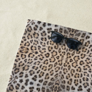 Stylish leopard cheetah fur animal print pattern beach towel