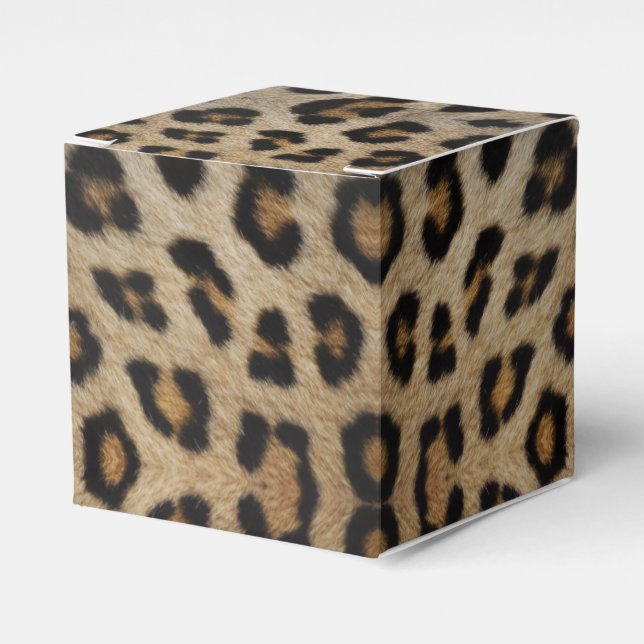 Stylish leopard cheetah fur animal print pattern favor box (Front Side)