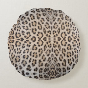 Stylish leopard cheetah fur animal print pattern round pillow