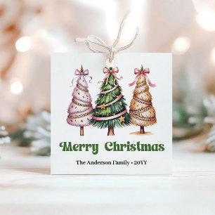 Stylish Leopard Pattern Christmas Custom Name Gift Favour Tags