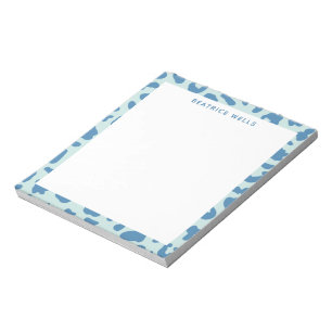 Stylish Leopard Print Animal Pattern in Blue Notepad
