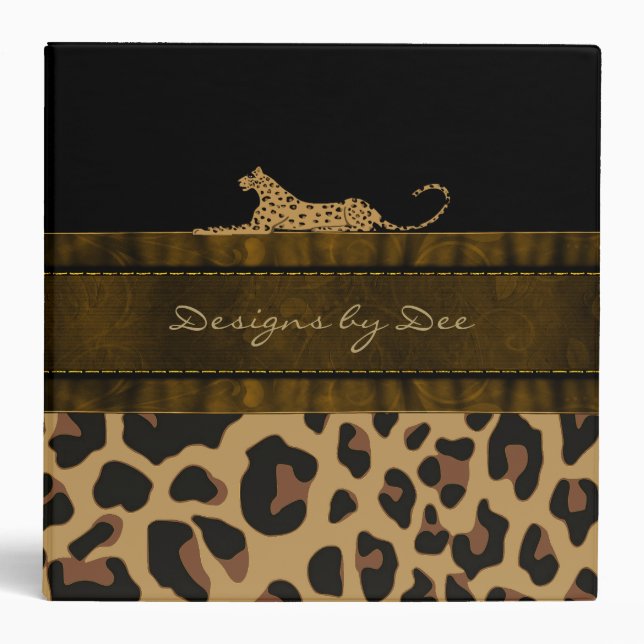 Stylish Leopard Print Avery Binder (Front)