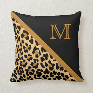 Stylish Leopard Print Monoram Pillow