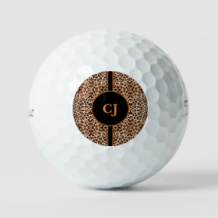 Stylish Leopard Print Personalized Golf Balls 