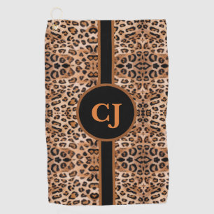 Stylish Leopard Print Personalized Golf Towel