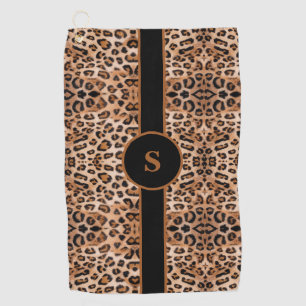 Stylish Leopard Print Personalized Golf Towel