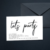 Stylish Let's Party Black White Wedding Reception