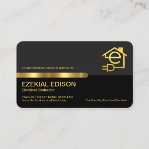 Stylish Letter-e Home Electrician Service Business Card