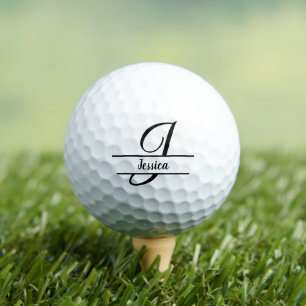 Stylish Letter J Monogram With Personalizable Name Golf Balls