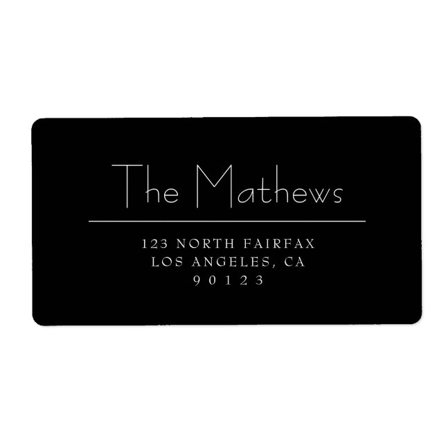 Stylish Lettering | Black & White Return Address (Front)