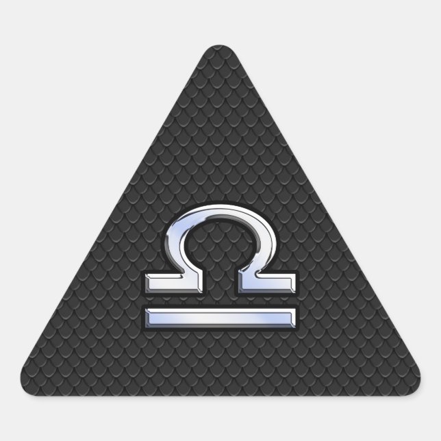 Stylish Libra Zodiac Sign Black Snake Skin Decor Triangle Sticker (Front)