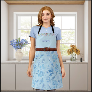 Stylish Light Blue Spring Apron