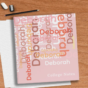 Stylish light pink Modern Typography Notes Binder