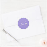 Stylish Lilac Modern Wedding Classic Round Sticker<br><div class="desc">Elegant wedding stickers featuring a classic design with a simple layout.  Your monogram is prominently displayed in a large traditional serif font.  The simplicity of this design is great for a formal wedding.</div>