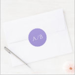 Stylish Lilac Modern Wedding Classic Round Sticker<br><div class="desc">Elegant wedding stickers featuring a classic design with a simple layout.  Your monogram is prominently displayed in a large traditional serif font.  The simplicity of this design is great for a formal wedding.</div>