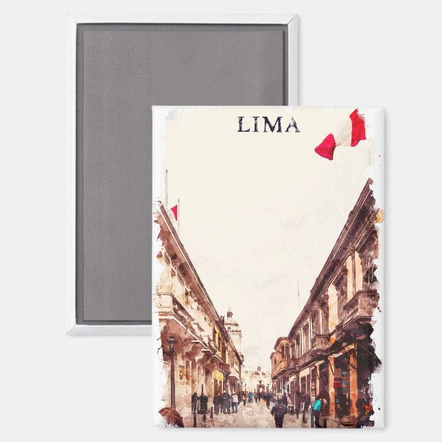 Stylish Lima Peru Architecture Travel Magnet (Front/Back)