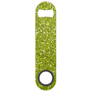 Stylish Lime Green Glitter Bar Key