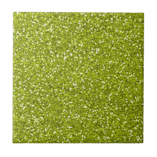 Stylish Lime Green Glitter Tile