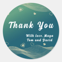 Stylish line and heart design thank you 