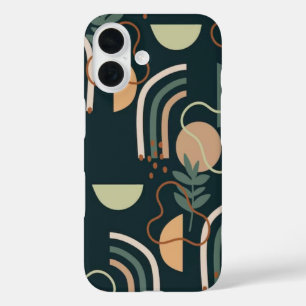 Stylish Line Art and Shapes Aesthetic iPhone 16 Case