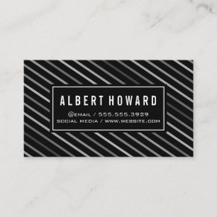 Stylish Lines Pattern / Grey Business Card