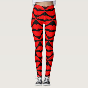 Stylish lip kisses leggings