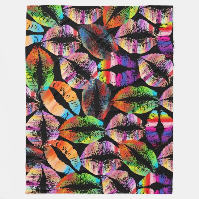 Stylish Lips #15 Fleece Blanket (Front)