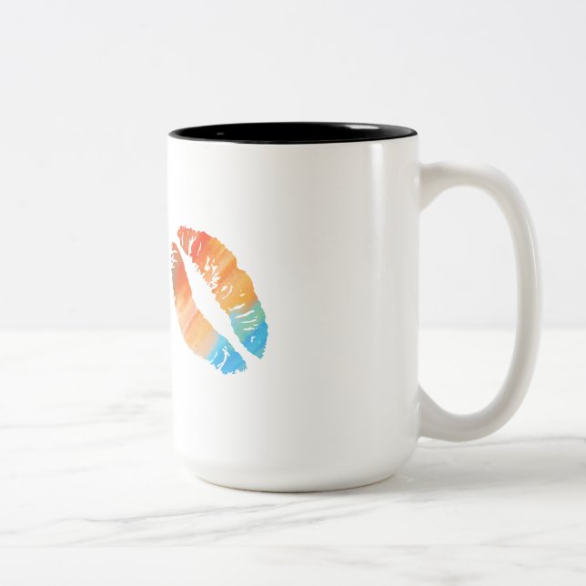 Stylish Lips #2 Two-Tone Coffee Mug (Right)