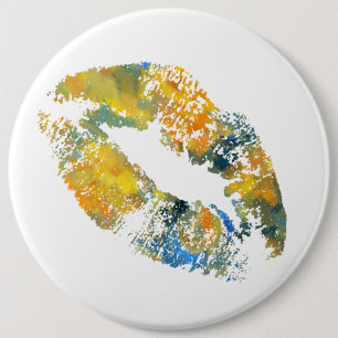 Stylish Lips #7 6 Inch Round Button