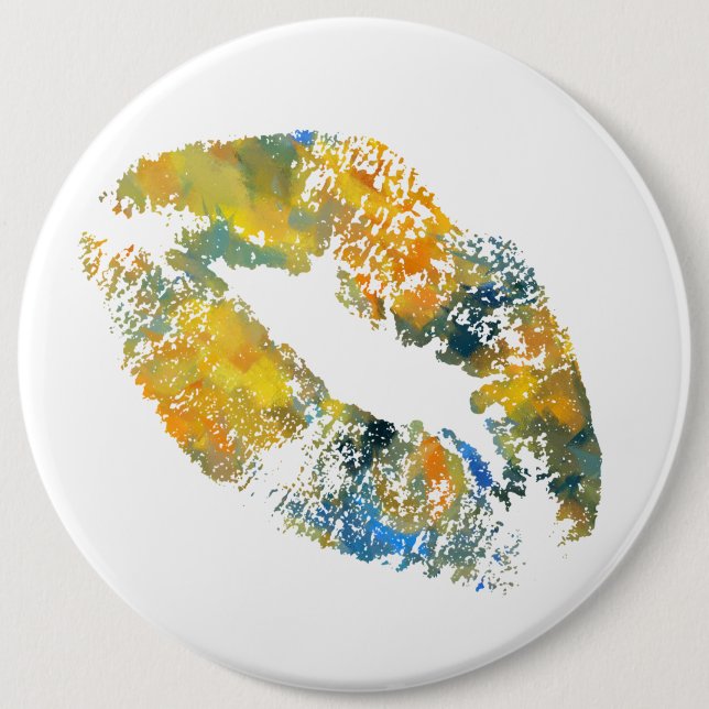 Stylish Lips #7 6 Inch Round Button (Front)