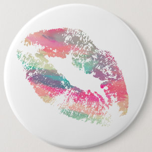 Stylish Lips #9 6 Inch Round Button