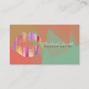 Stylish Lips Makeup Artist Modern Mosaic #18 Business Card