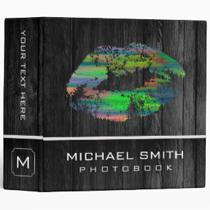 Stylish Lips Photo Books Wood Look #12 Binder