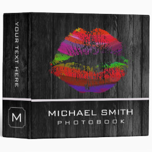 Stylish Lips Photo Books Wood Look #18 Binder