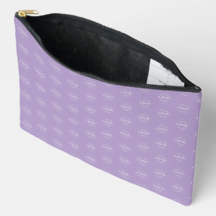 Stylish Logo Print Organizer Pale Purple Accessory Pouch