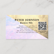 Stylish Look Name Customize White Marble QR Code