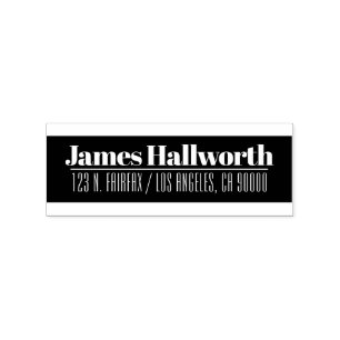Stylish Looking Retro-modern Name & Address Rubber Stamp