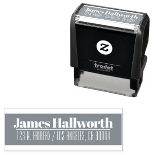 Stylish Looking Retro-modern Name & Address Self-inking Stamp
