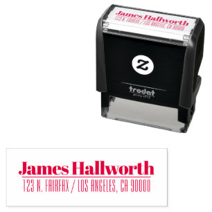 Stylish Looking Retro-modern Name & Address Self-inking Stamp