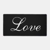 Stylish Love Design White Script Black Background 