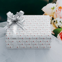 Stylish Love Text with Hearts Pattern 