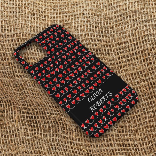Stylish Loves Red Hearts Pattern Personalized Case-Mate iPhone Case (Creator Uploaded)