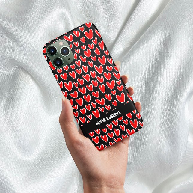 Stylish Loves Red Hearts Pattern Personalized Case-Mate iPhone Case (Creator Uploaded)